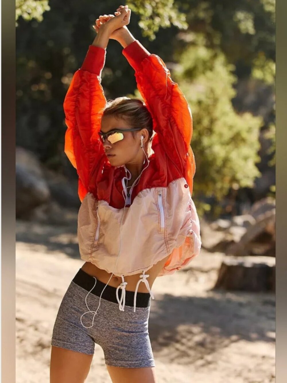 NWT FP Movement Happy Camper Colorblock Jacket | Red/Flame Combo